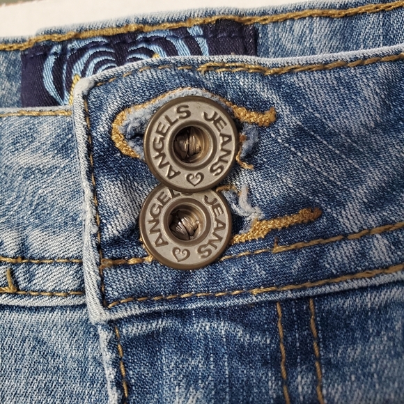 💕Angels Jeans Embroidered Enbelished Mini Skirt Size 7 L👀K 💕Angels - Picture 5 of 14